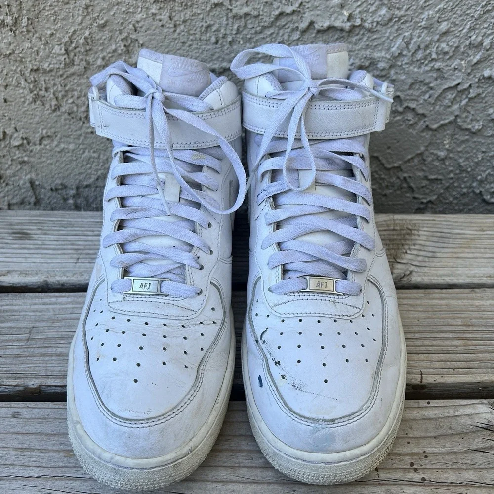 Nike Shoes Men Size 13 Air‎ Force 1 Mid  White Sneakers Hi